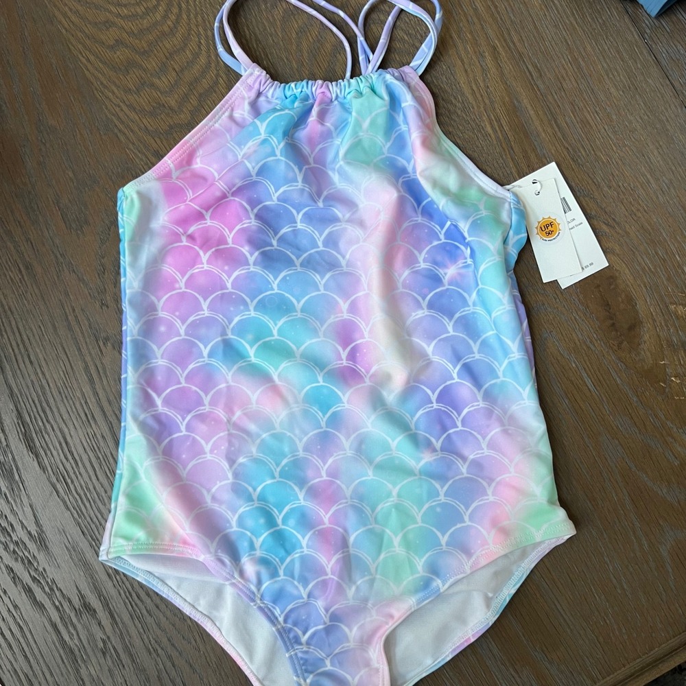 Angel Season Girls Mermaid Scale One Piece Swimsuit Size 11-12 Years